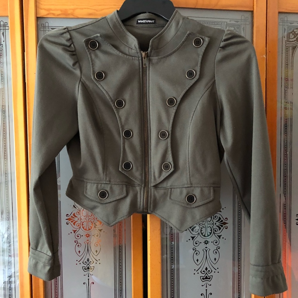 Olive Green Military Inspired Jacket